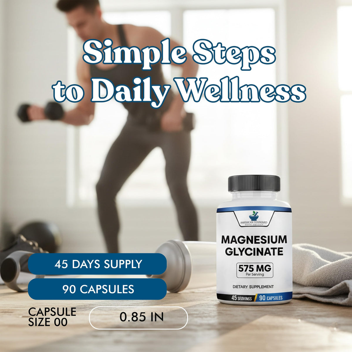 American Standard Supplements Magnesium Glycinate 575mg - 90 Vegetarian Capsules - image 5