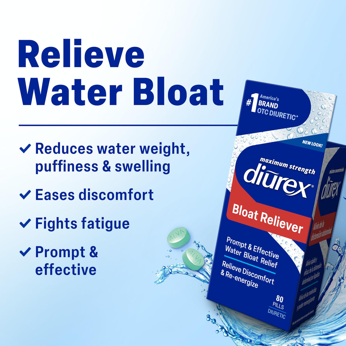 Diurex Ultra Water Pills for Water Bloat Relief - 80 Tablets - image 2