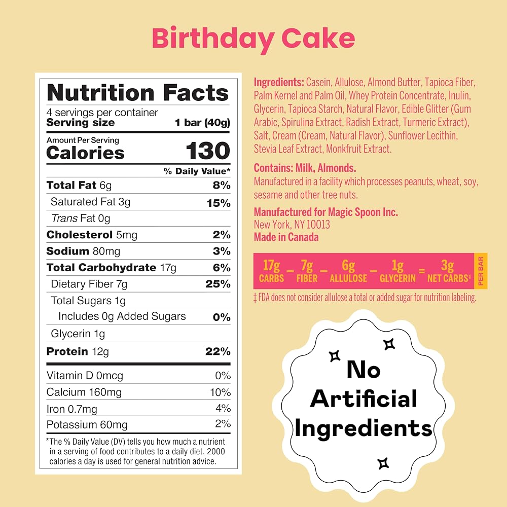 Magic Spoon Treats Birthday Cake High Protein Bar - 8 Bars - image 5