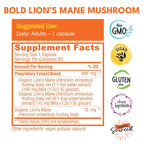 Bold Botanica Organic Lion's Mane Mushroom Extract Brain Health - 60 Capsules - image 2