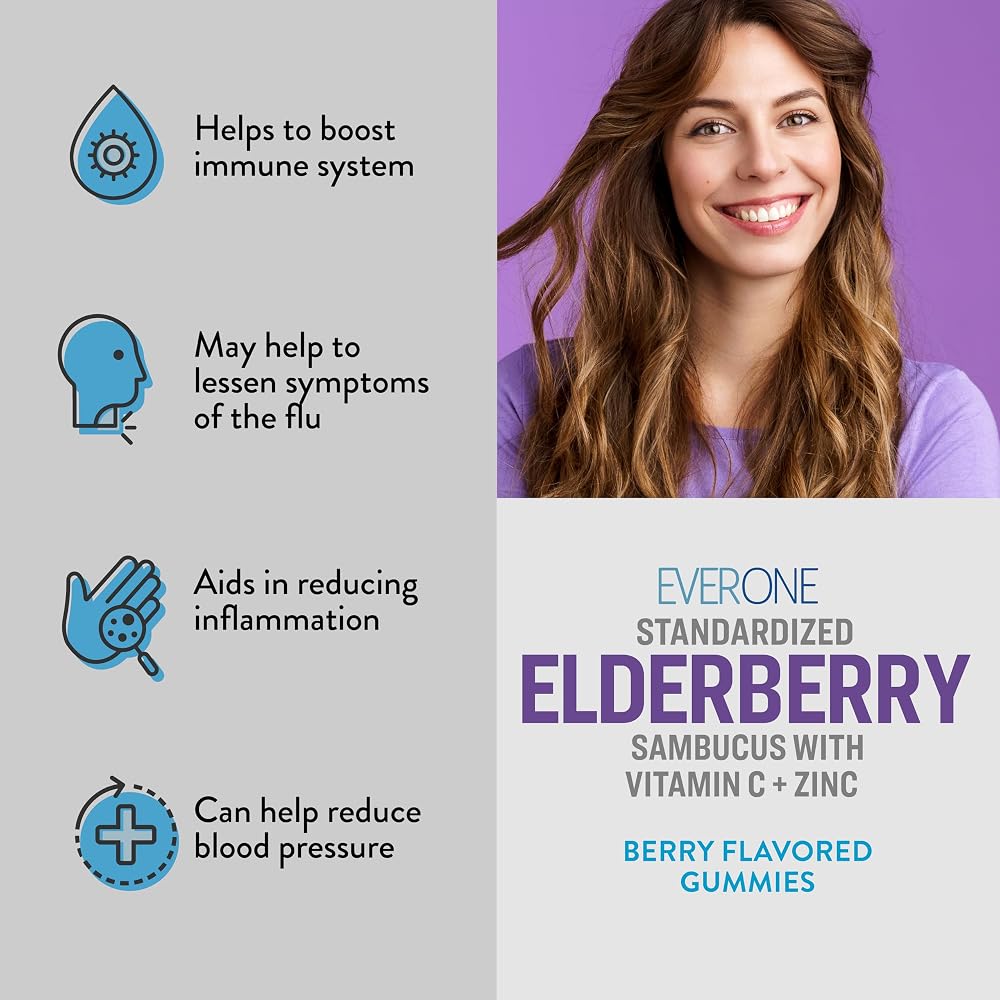 Ever One Sambucus Elderberry Gummies with Vitamin C and Zinc - 60 Gummies - image 5