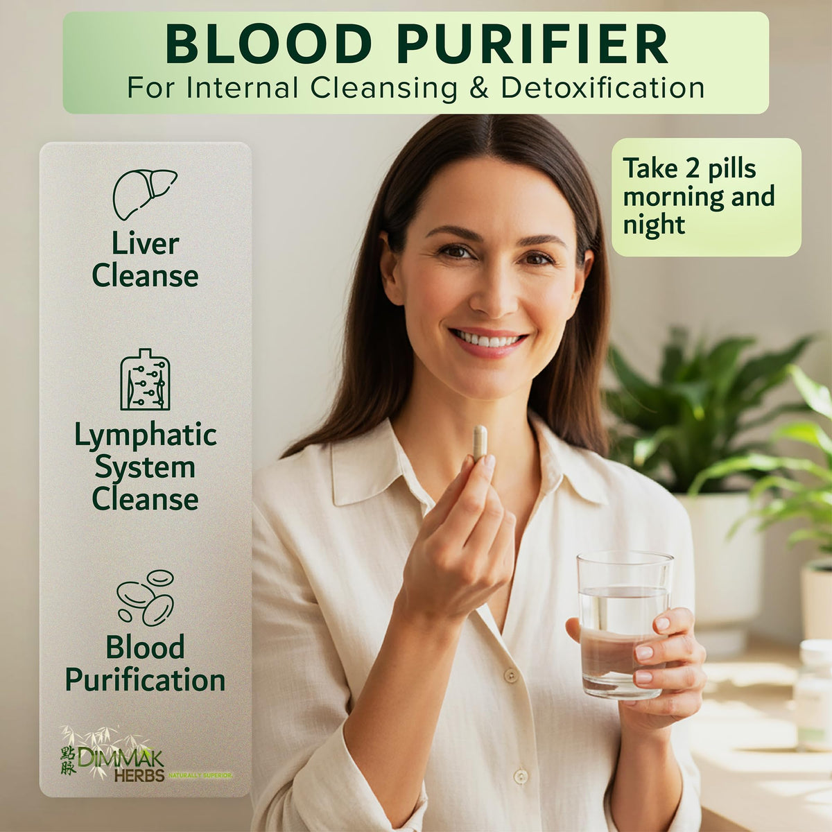 Dimmak Herbs Blood Purifier & Lymphatic Cleanse - 100 Capsules - image 2
