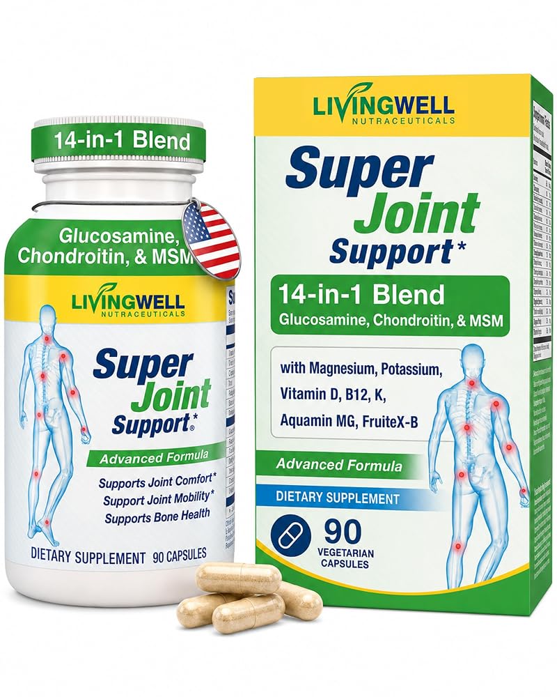 SUPER JOINT SUPPORT Glucosamine Chondroitin MSM D3 K2 - 90 Capsules