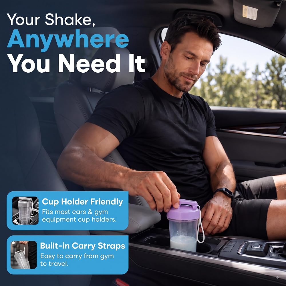 Tilcore Protein Shaker Bottle, 12 oz Shaker Cup