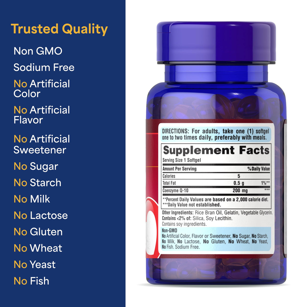 Puritan's Pride Coenzyme CoQ10 200mg - 480 Softgels - image 5