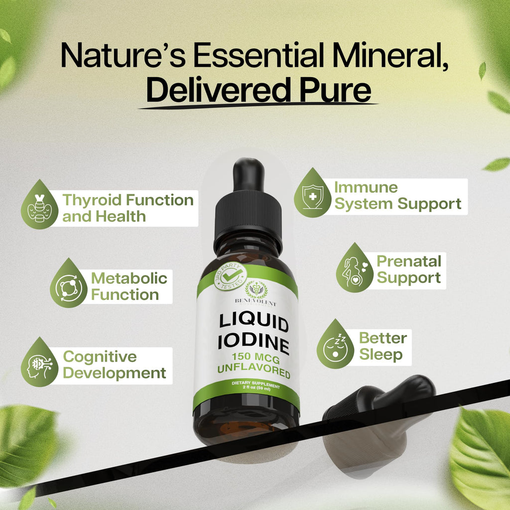 Benevolent Nourishment Liquid Iodine Drops Thyroid Support - 2 Fl Oz - image 2