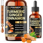 Penhoment 6in1 Liquid Turmeric Curcumin with Ginger & Berberine - 2 Fl Oz