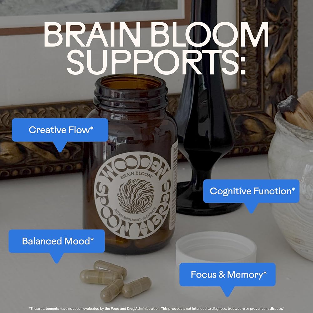 Wooden Spoon Herbs Brain Bloom Organic Brain Supplement - 60 Capsules - image 2