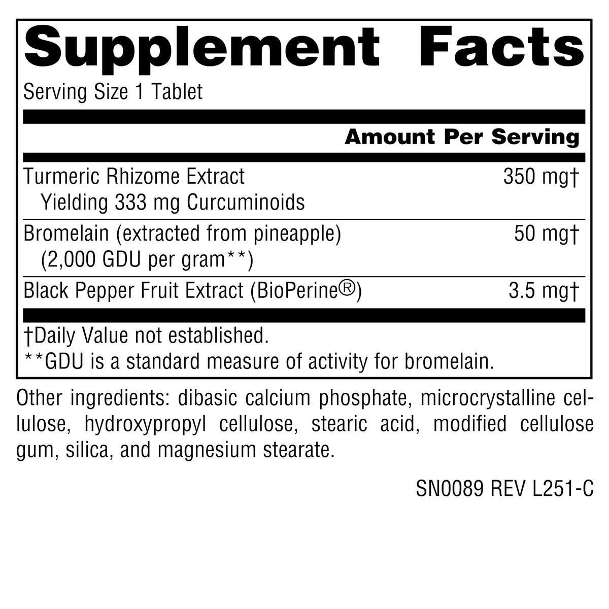 Source Naturals Turmeric Extract 95% Curcumin - 100 Tablets - image 2
