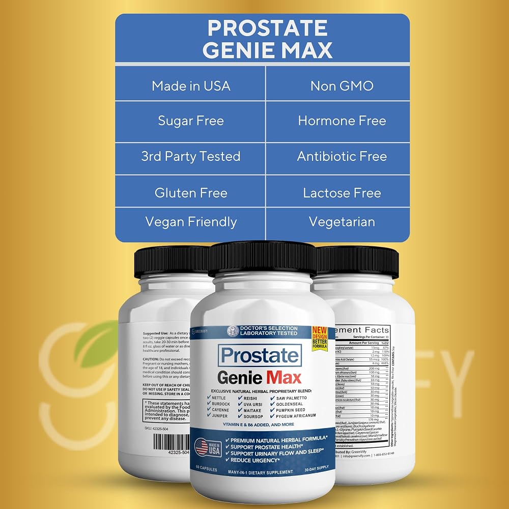 GREENVIFY Prostate Genie Max - Natural Prostate Support Supplement