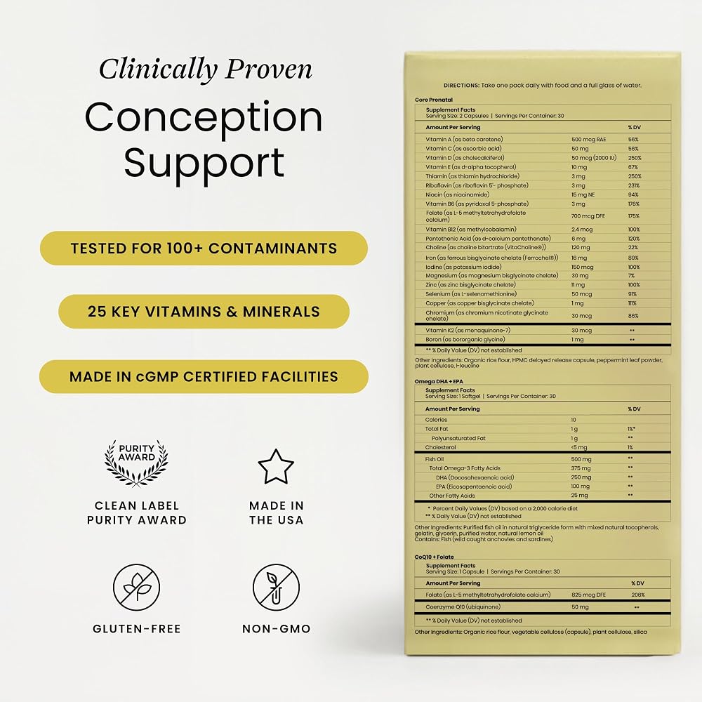 Perelel Conception Fertility Prenatal Vitamins with CoQ10 & DHA - 30 Count - image 2