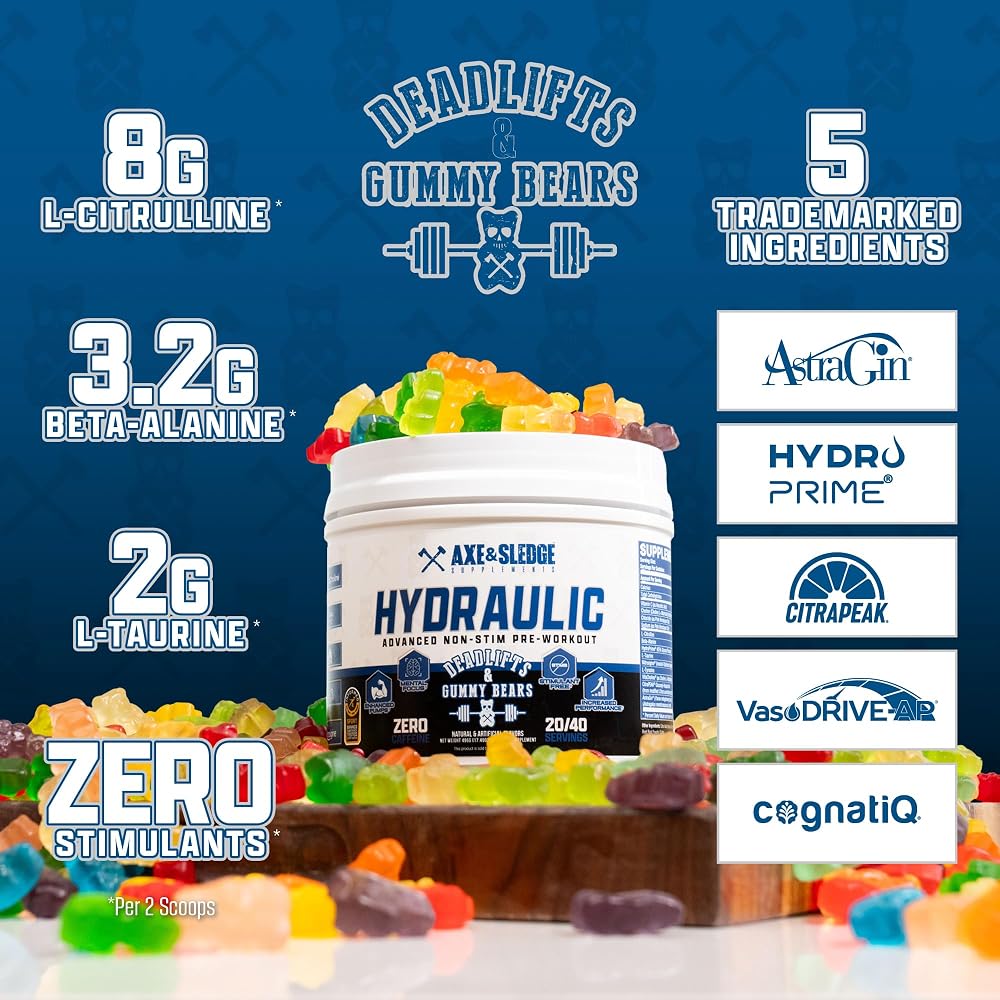 Axe & Sledge Hydraulic Stim-Free Pre-Workout Powder for Men & Women