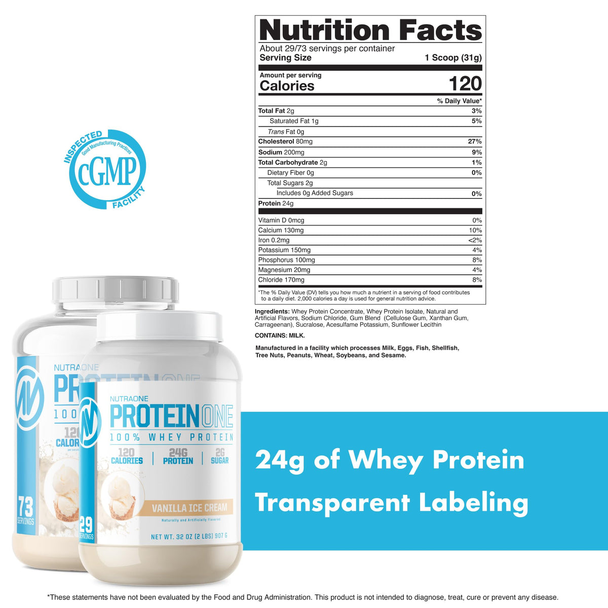 NutraOne ProteinOne Whey Protein Powder