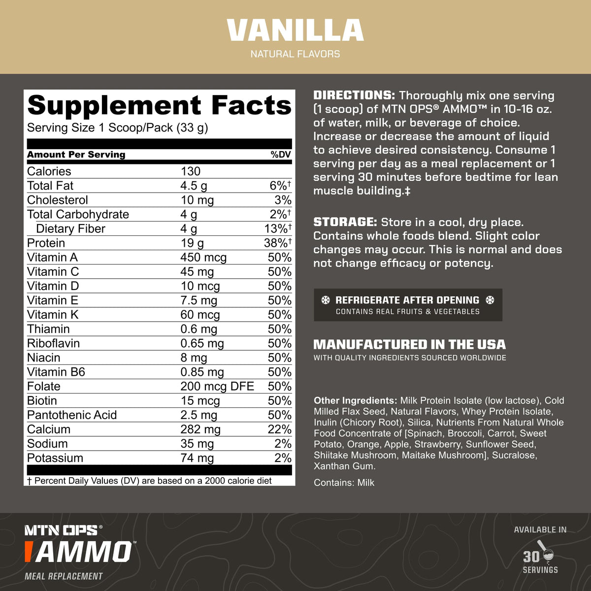 MTN OPS Ammo Meal Replacement Shake Powde