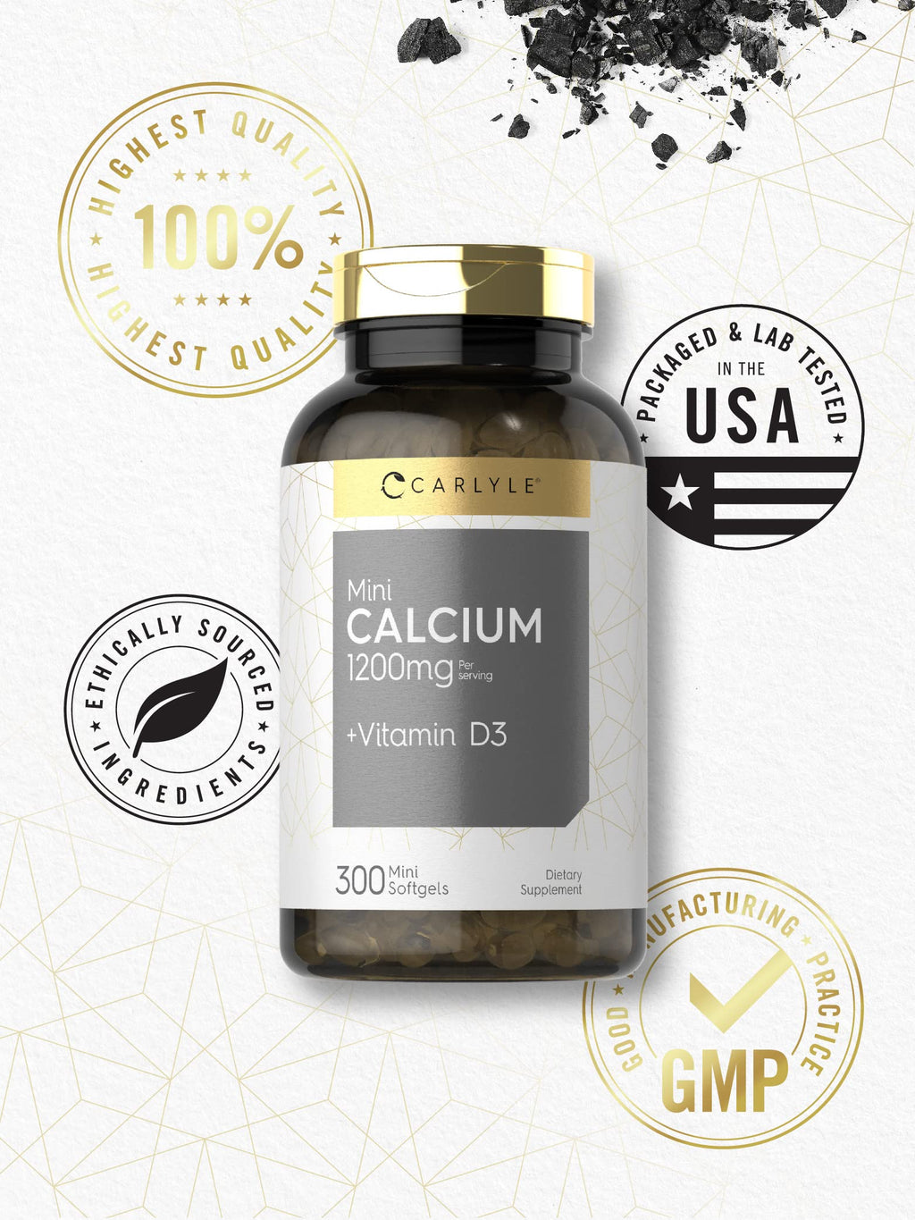 Carlyle Calcium 1200 mg with Vitamin D3 - 300 Softgels - image 5