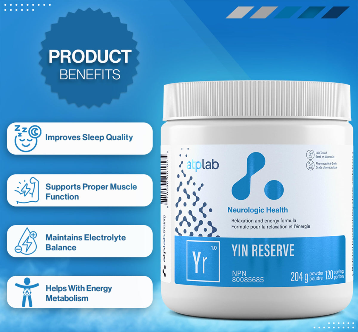 ATP LAB Yin Reserve Relaxation and Energy Powder - 120 Servings - image 3