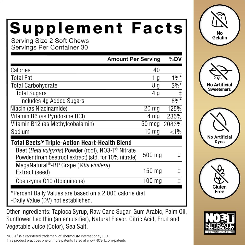 Force Factor Total Beets Ultimate Heart Health Blood Pressure Support