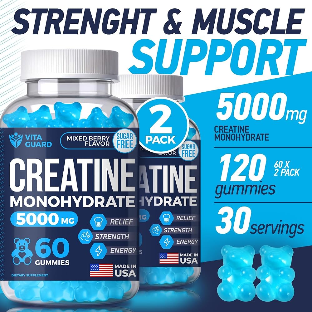 Vita Guard Creatine Monohydrate 5000mg Gummies - 120 Count - image 2