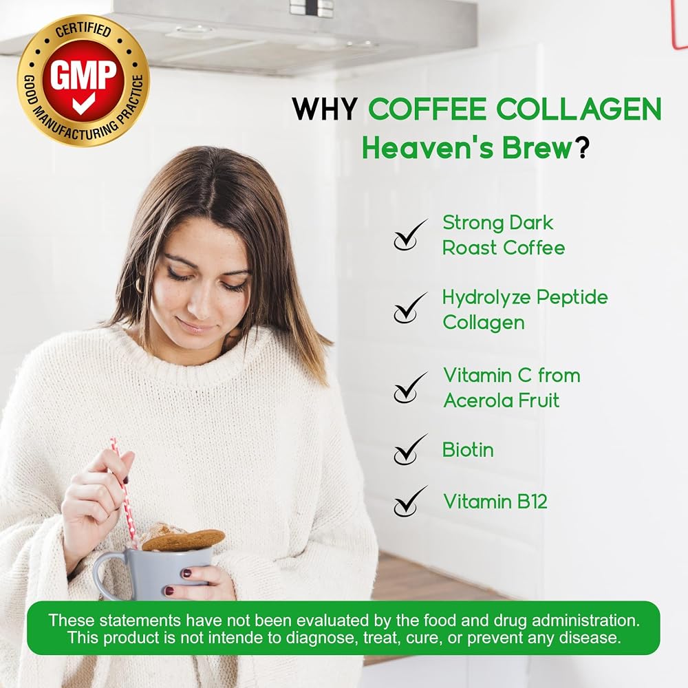 Heaven's Brew Hydrolyzed Bovine Collagen Powder Coffee Flavored - 30 Servings - image 4