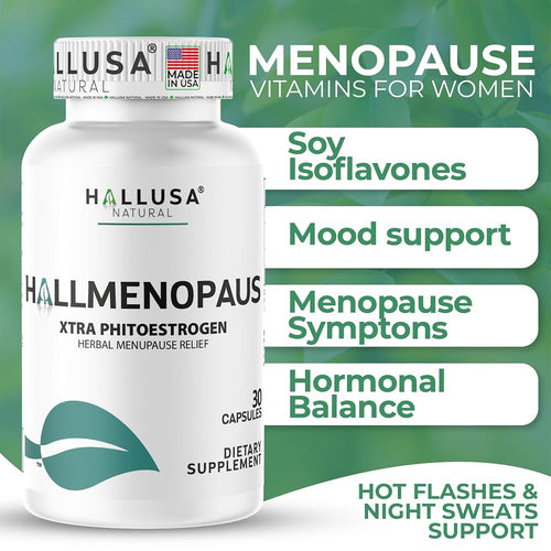 "N/A" Hallusa Natural Menopause Supplement for Hot Flashes - 30 Capsules - image 2