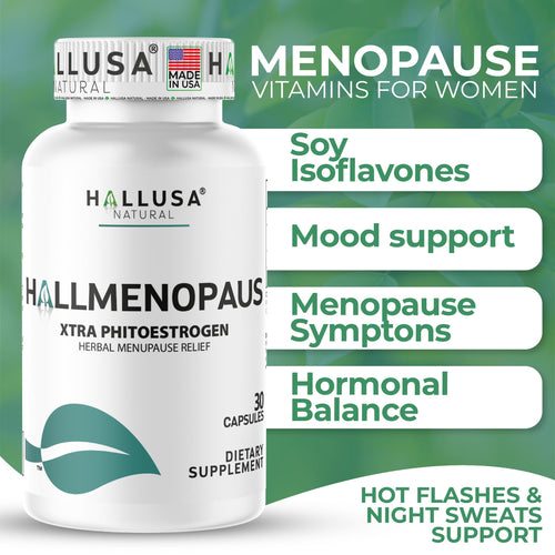 "N/A" Hallusa Natural Menopause Supplement for Hot Flashes - 30 Capsules - image 2