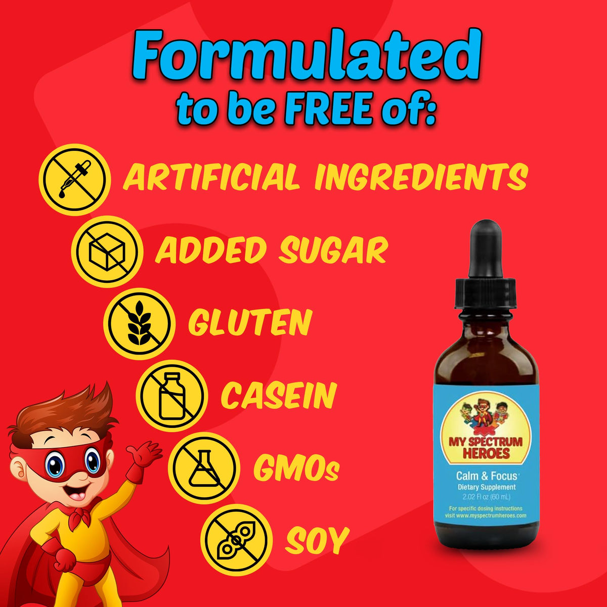 My Spectrum Heroes Calm & Focus Supplement Drops for Brain Support - 60 ml - image 6