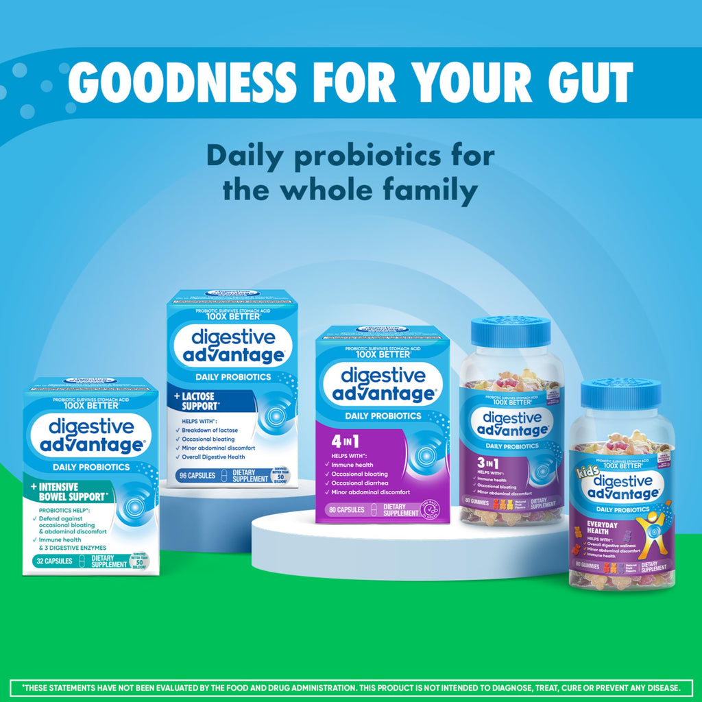 Digestive Advantage Prebiotic Fiber Gummies + Probiotics for Gut