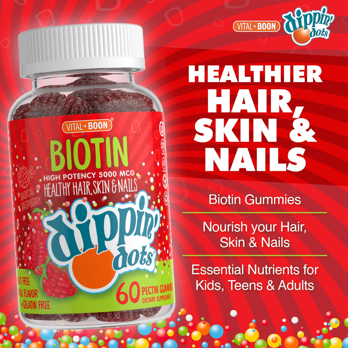 Vital+Boon Extra Strength Biotin 5000mcg Gummies - 60 Count - image 2
