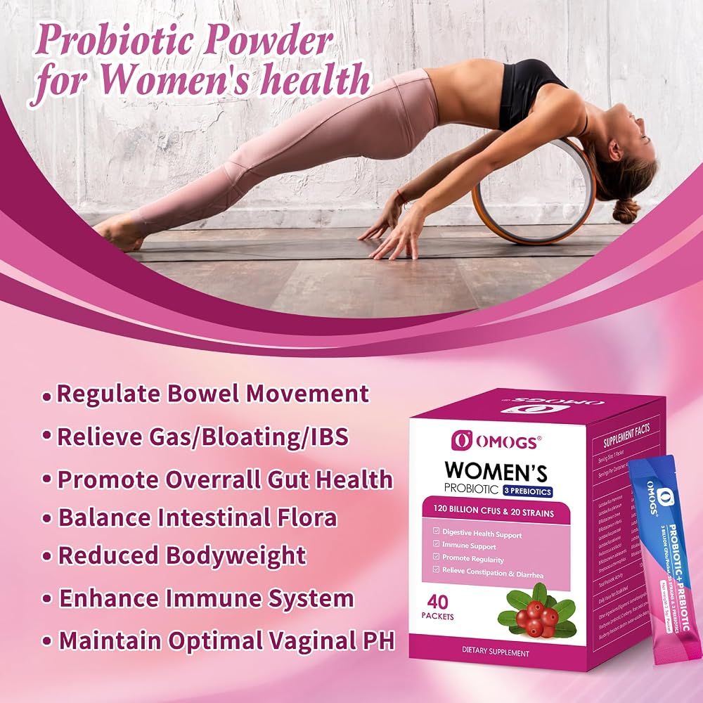 OMOGS Women's Probiotic Powder 120 Billion CFUs - 40 Pack - image 6