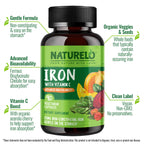 Naturelo Capsules iron 25Mg vitamin C gentle On The Stomach