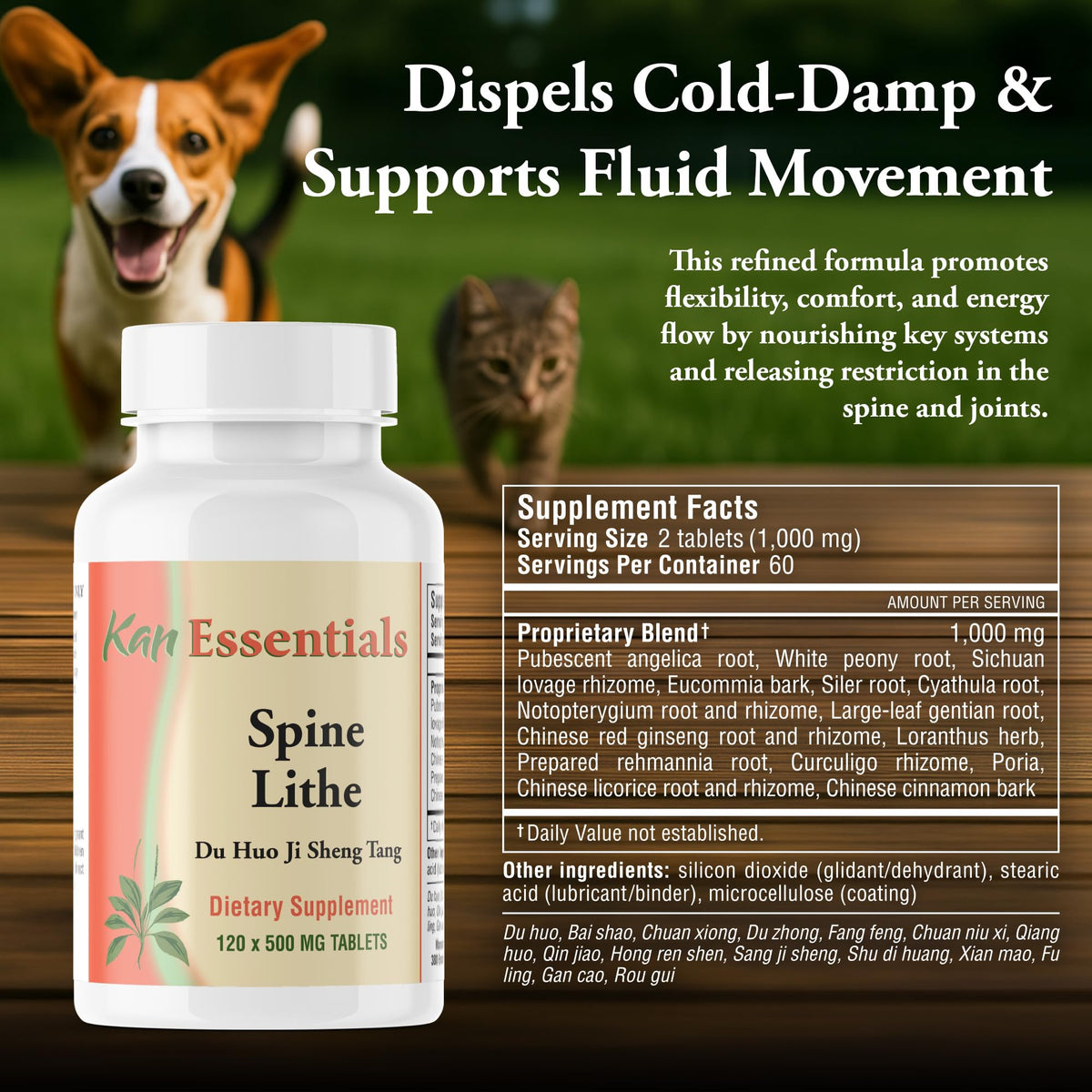 Kan Herb Company Spine Lithe Herbal Supplement for Pets - 120 Tablets - image 3