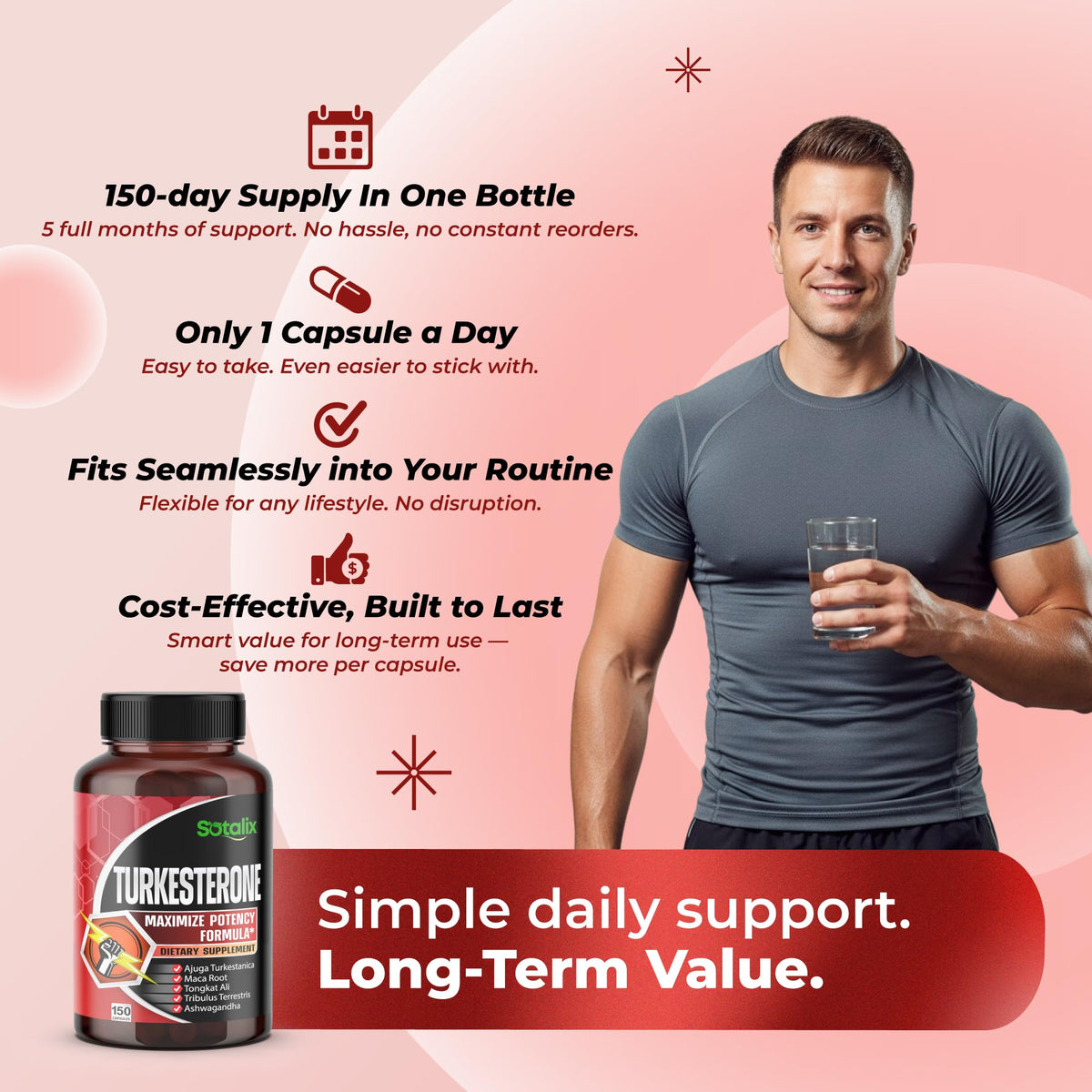 Sotalix Turkesterone Complex 8-in-1 with Maca & Tribulus - 150 Capsules - image 6