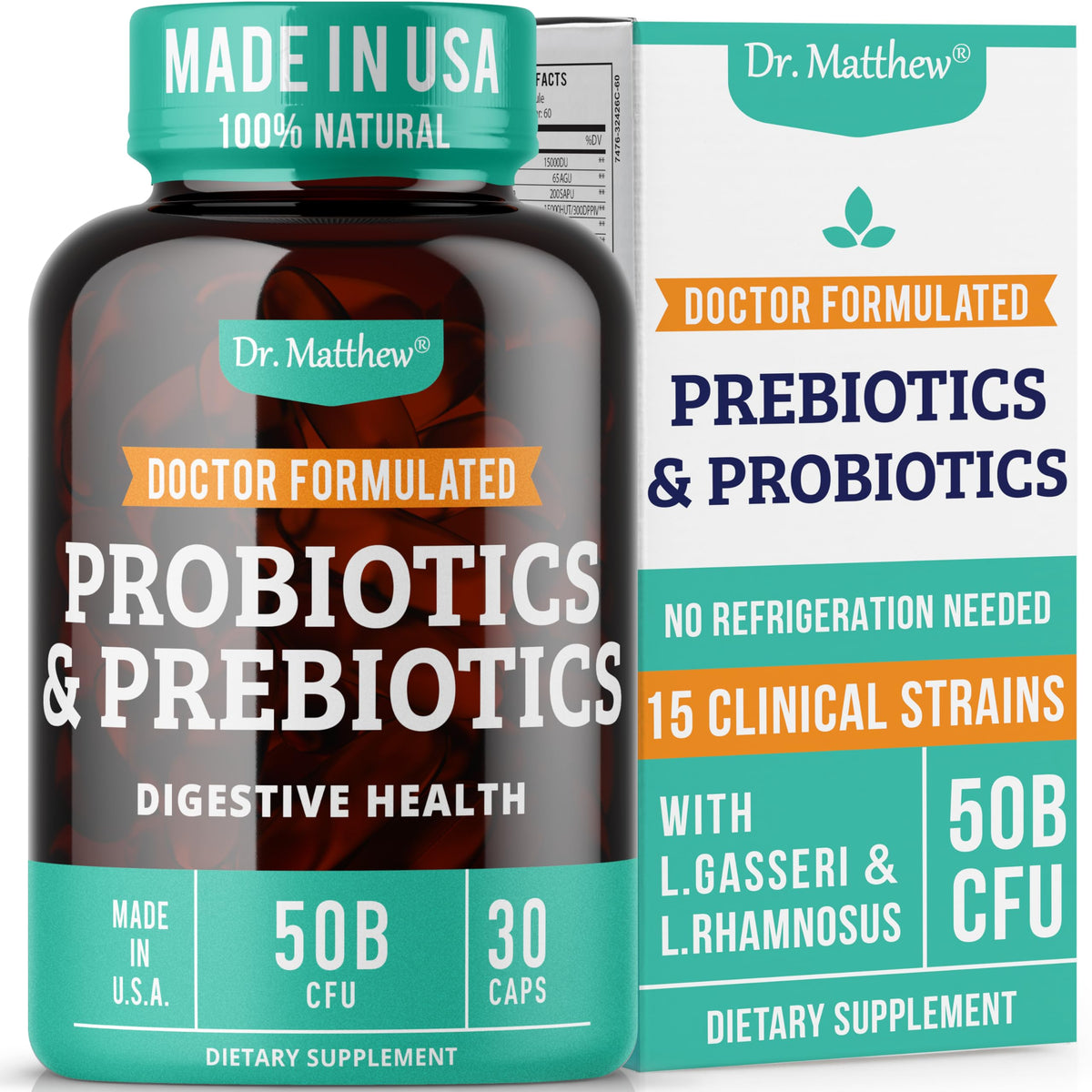 Dr. Matthew Prebiotics and Probiotics 50 Billion - 30 Capsules