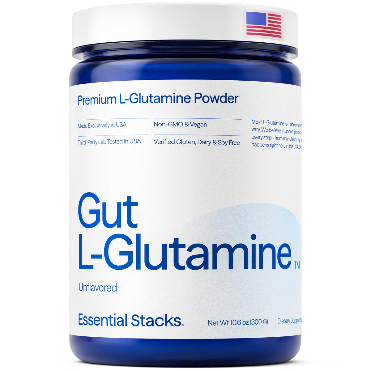 Essential Stacks Gut L-Glutamine Powder - 60 Servings