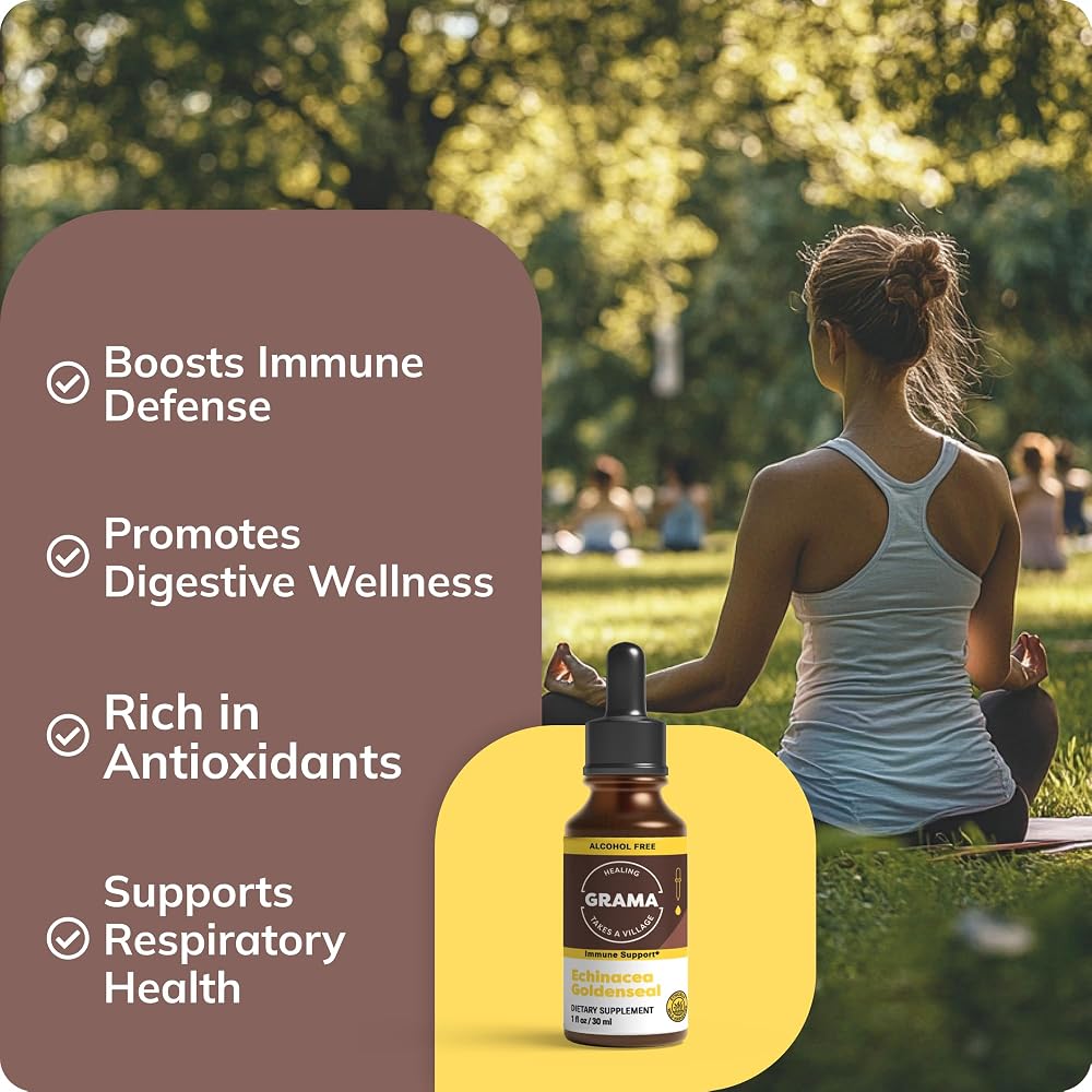 Grama Wellness Organic Echinacea Goldenseal Immune Support Drops - 1 fl oz - image 2