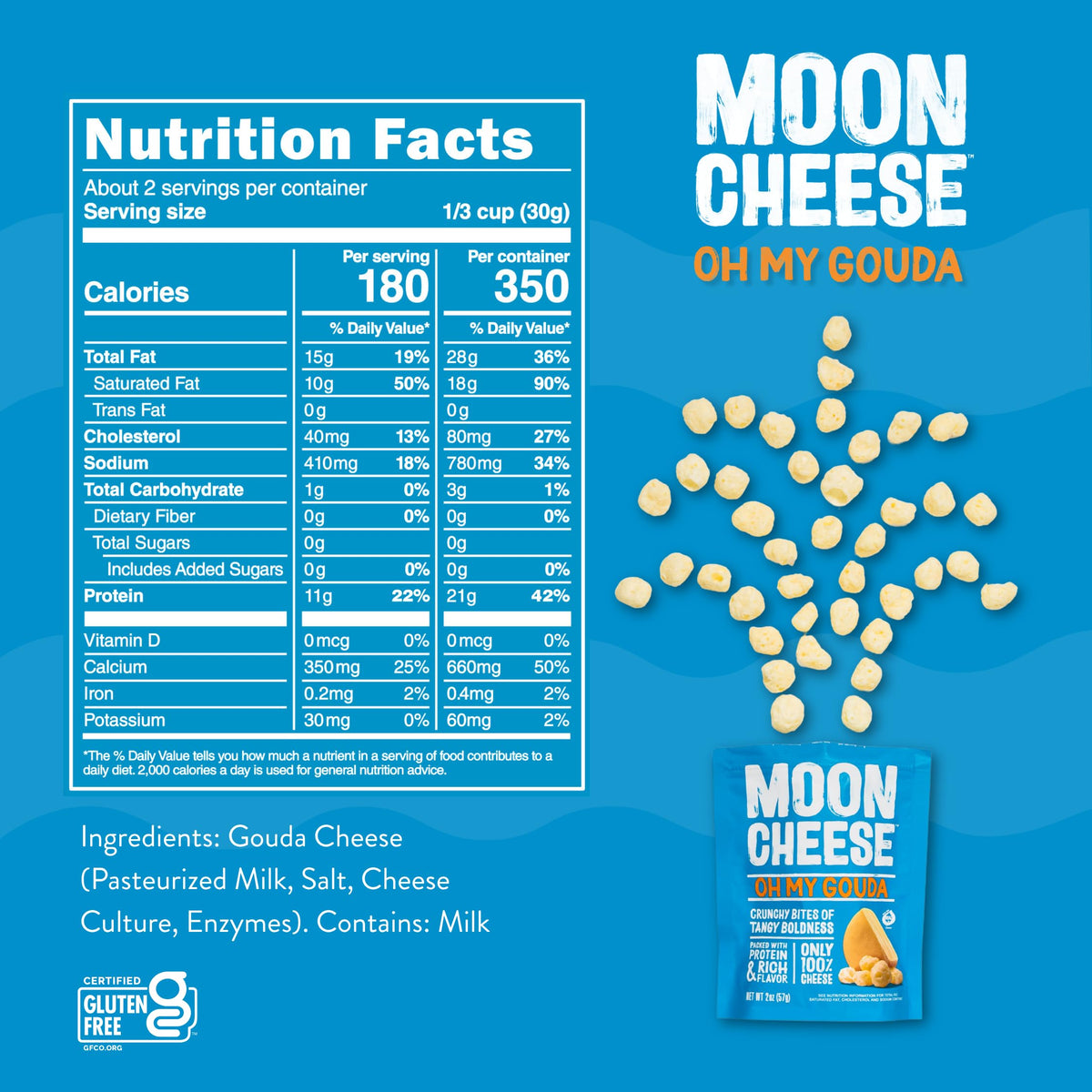 Moon Cheese Oh My Gouda Cheese Bites - 3 Pack - image 3
