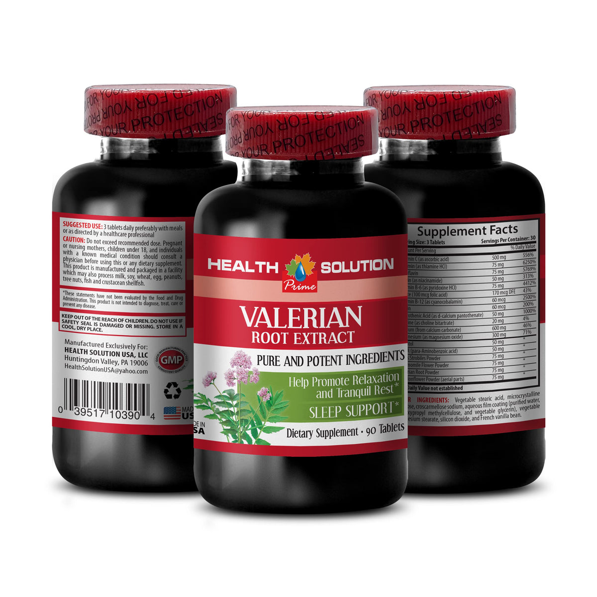 Health Solution Prime Valerian Root Extract Sleep Support - 100 Capsules