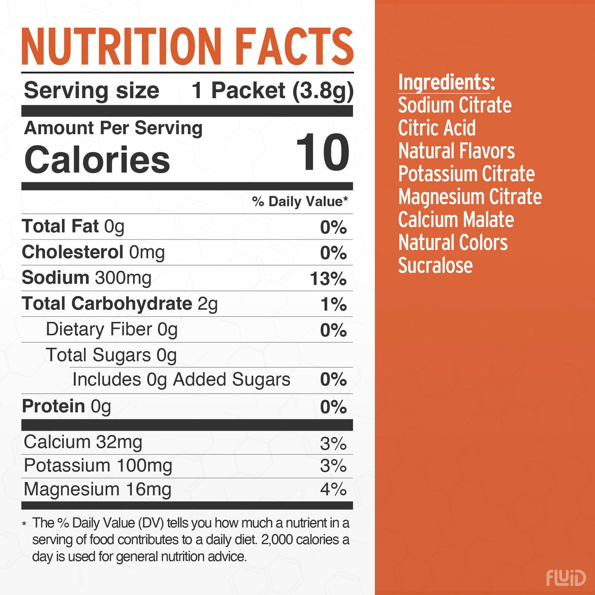 Fluid Tactical 25 Count Zero Sugar Electrolyte Powder