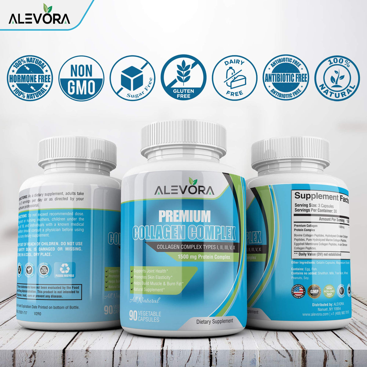 alevora Premium Collagen Complex Types I-V - 90 Vegetable Capsules - image 3
