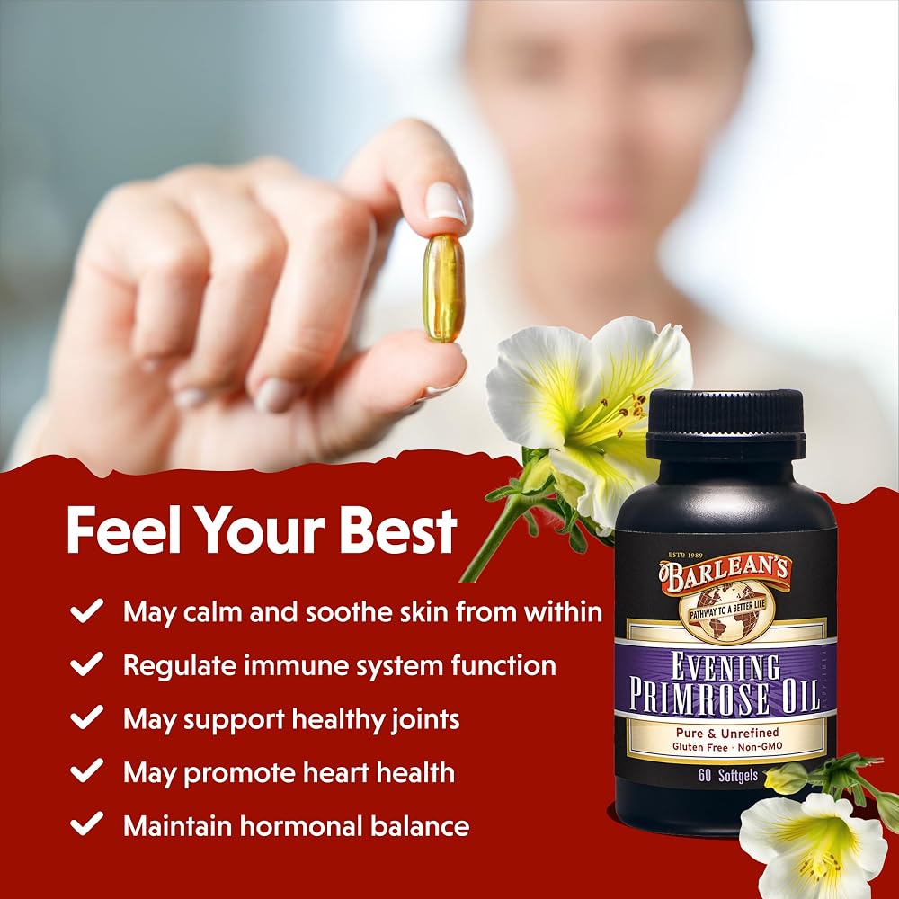 Barlean's Evening Primrose Oil Softgels with GLA - 60 Softgels - image 5