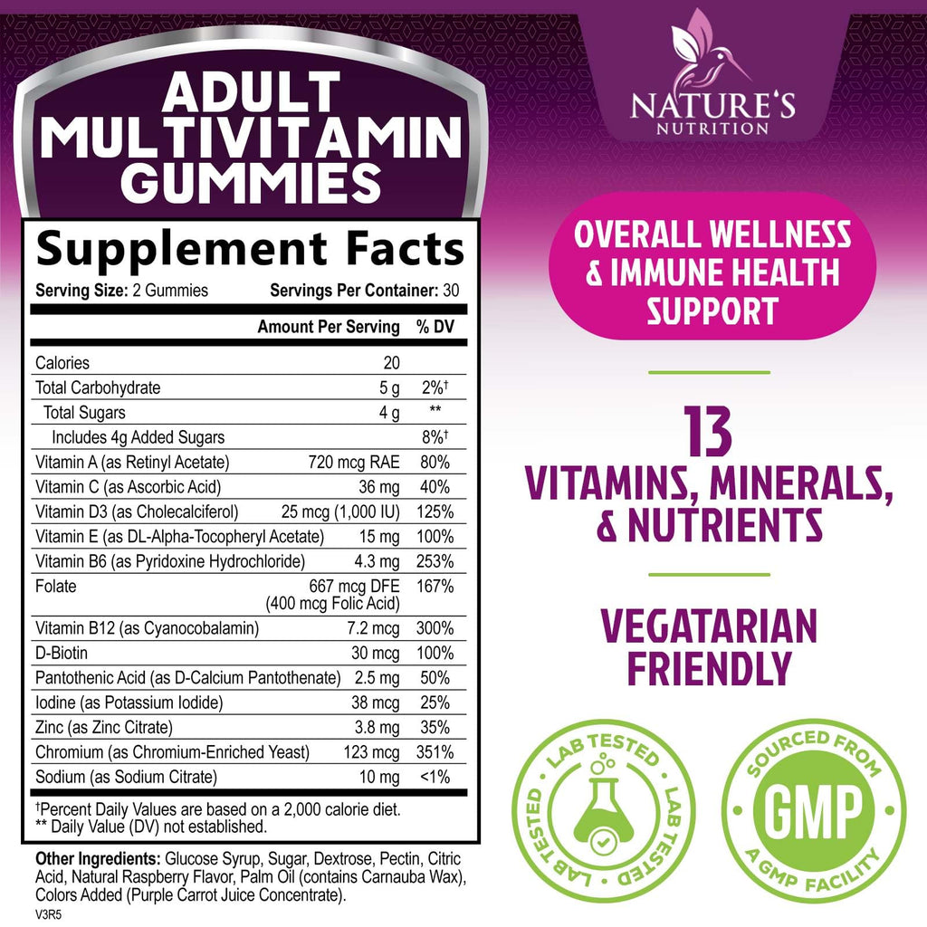 Nature's Nutrition Multivitamin Gummies for Adults - 60 Gummies - image 2