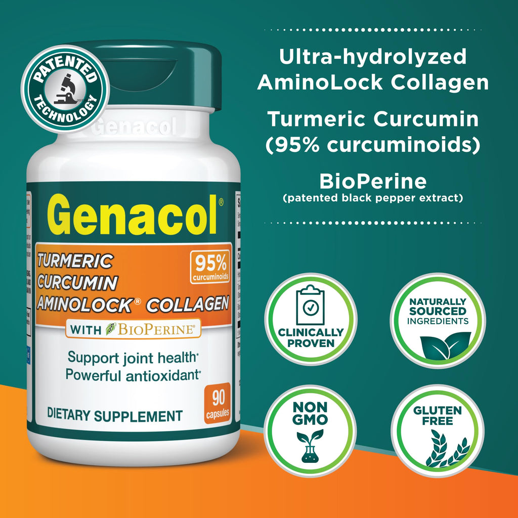 Genacol Turmeric Curcumin Joint Supplement with Collagen - 90 Capsules - image 2