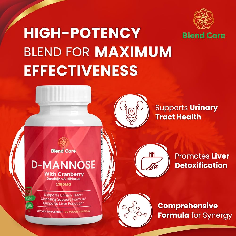 Blend Core D-Mannose with Cranberry & Dandelion - 60 Veggie Capsules - image 3