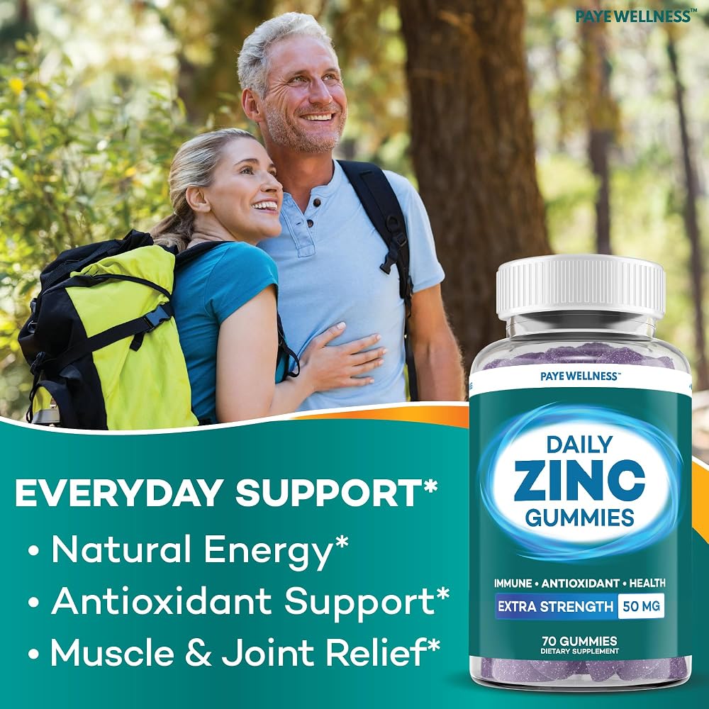 PAYÉ Zinc Gummies 50 mg Immune Support - 70 Gummies - image 5