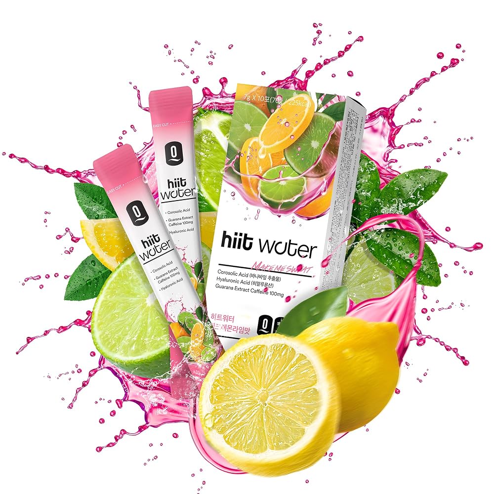 HIITWATER Pink Lemon Energy Sticks Powder - 10 Pack