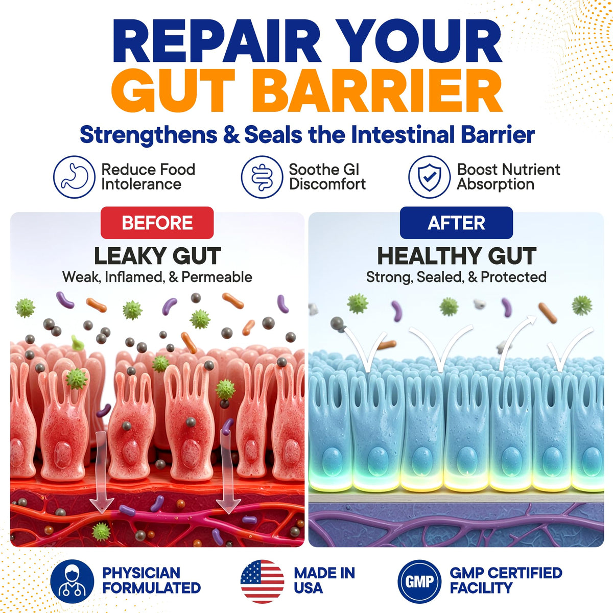 BioMatrix Leaky Gut Repair Supplement with L-Glutamine - 90 Capsules - image 2