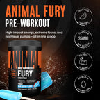 Animal Fury Advanced Pre Workout Powder Blue Ice Pop - 30 Servings - image 2