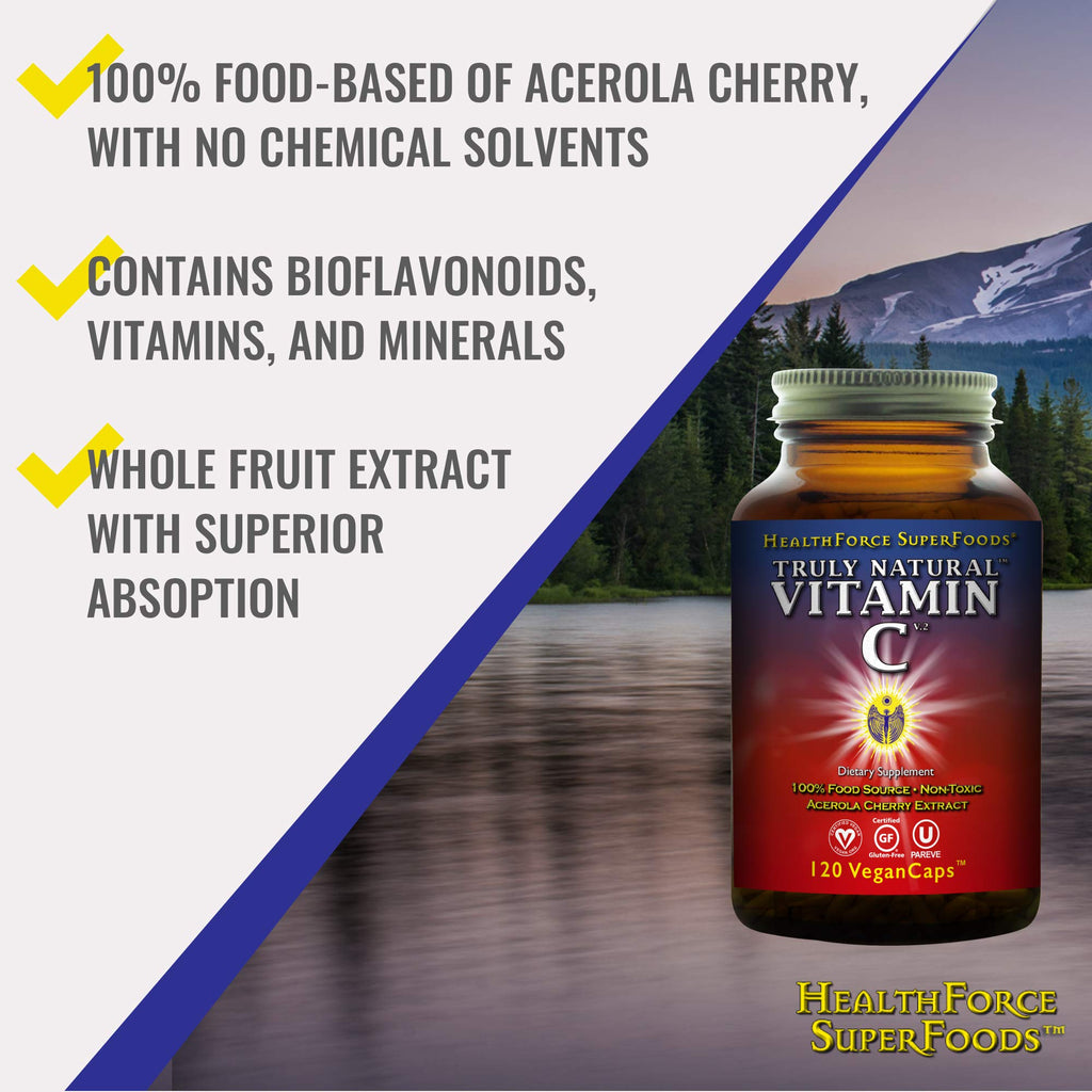 HealthForce SuperFoods Truly Natural Vitamin C Immune Support - 120 Capsules - image 2