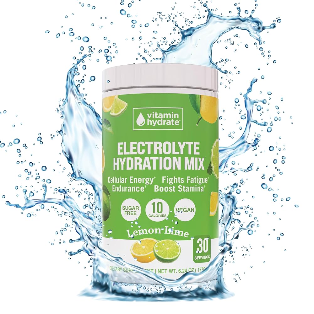 VitaminHydrate Electrolyte Hydration Mix Powder Lemon Lime - 30 Servings