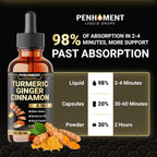 Penhoment 6in1 Liquid Turmeric Curcumin with Ginger & Berberine - 2 Fl Oz - image 7